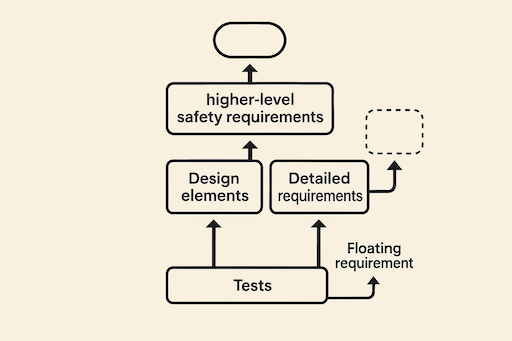 Backward traceability safety requirements